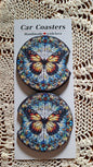 Car Coaster Stained Glass Butterfly