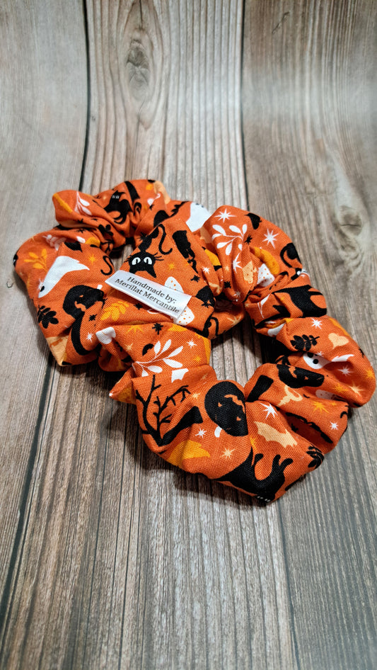 Black Cats, Pumpkins & Ghosts, Oh My! Scrunchies Set of 2