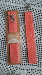 Cotton Coral Daisy Key Wristlet
