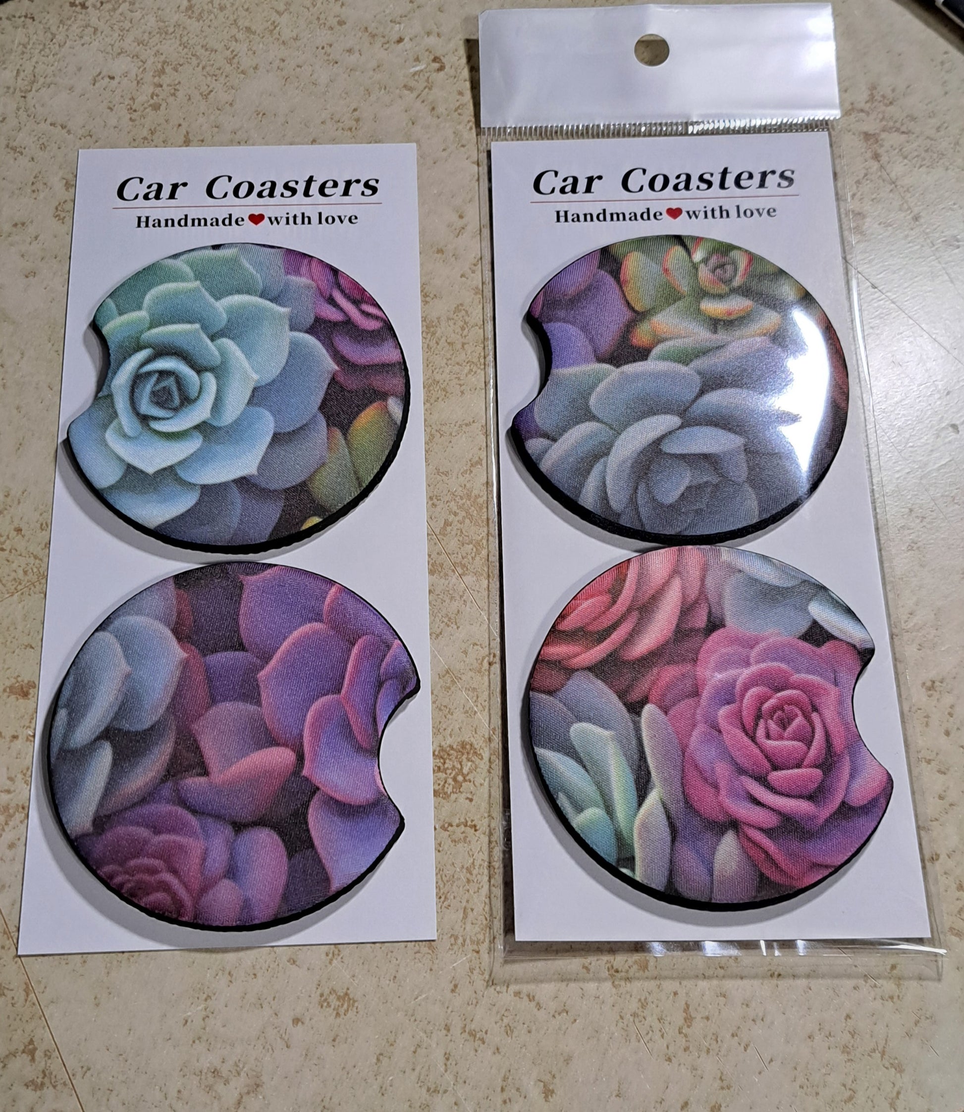 succulent coasters Car Coaster Succulent – Merillat Mercantile