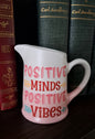 Ombre Pink & White Decor PItcher-Positive Minds Positive Vibes