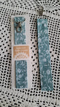 Cotton Soft Teal Floral Key Wristlet