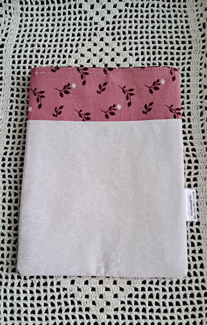 Kindle-Book-Tablet Sleeve Rose and Daisy with Dots