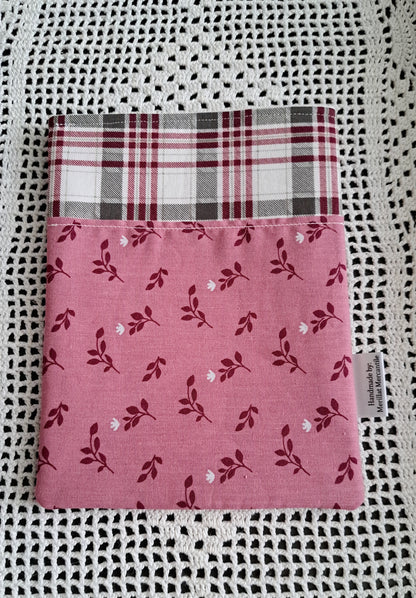 Kindle-Book-Tablet Sleeve Rose, Plaid and Daisy
