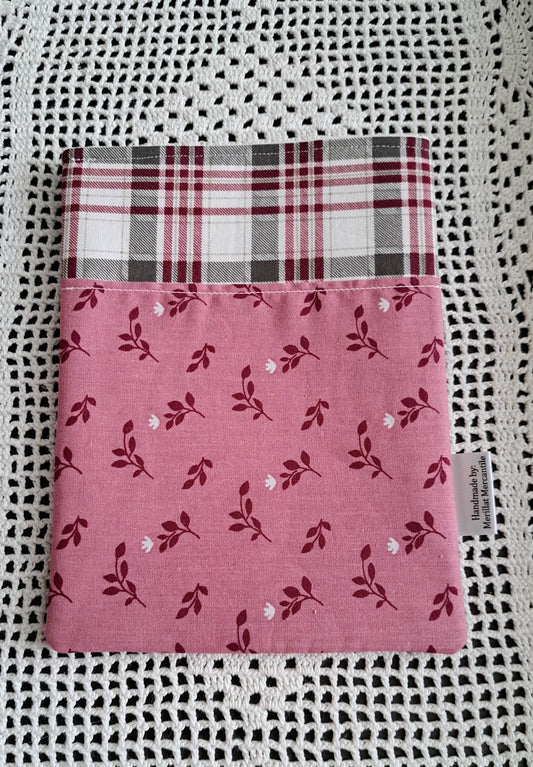 Kindle-Book-Tablet Sleeve Rose, Plaid and Daisy