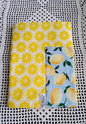 Kindle-Book-Tablet Sleeve White and Teal Lemons with Teal Floral