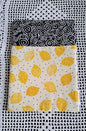 Kindle-Book-Tablet Sleeve Black Swirl with Lemons & Black Dots