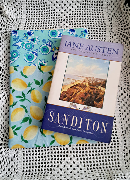 Kindle-Book-Tablet Sleeve Teal Floral and Teal Lemons