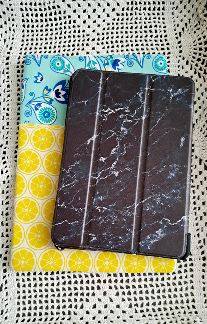 Kindle-Book-Tablet Sleeve Teal Floral and Lemons