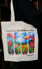 Organic Cotton Tote Bag - Consider How the Wildflowers Grow Luke 12:27