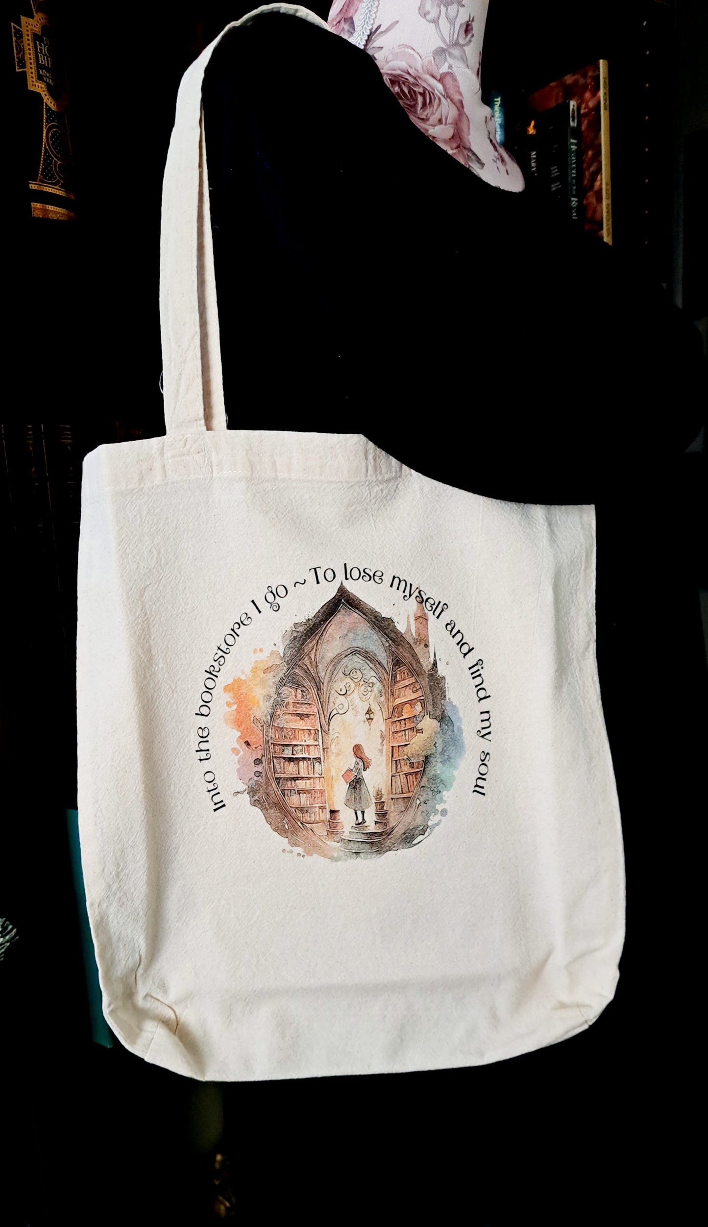 Organic Cotton Tote Bag - Into The Book Store I Go