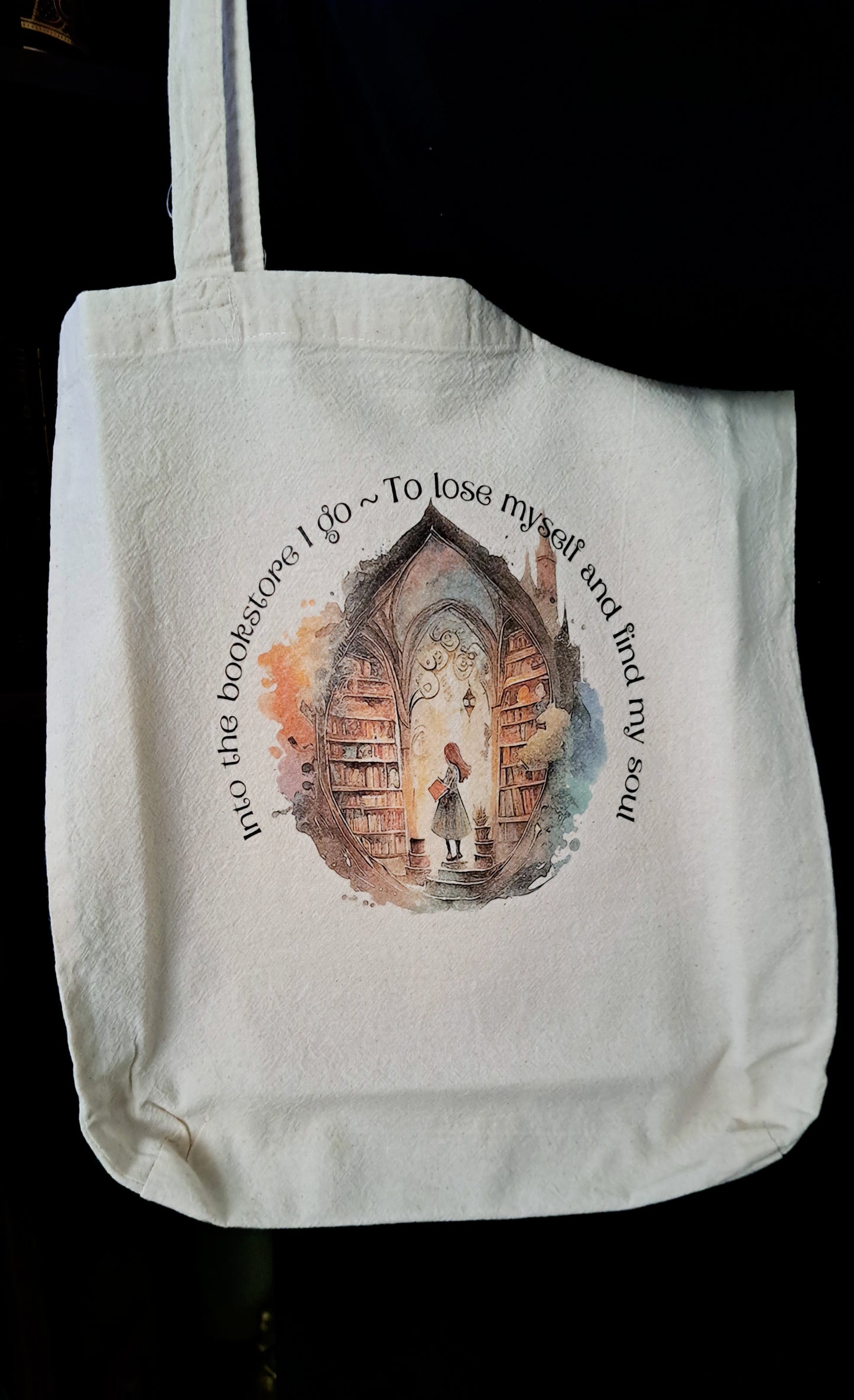 Organic Cotton Tote Bag - Into The Book Store I Go