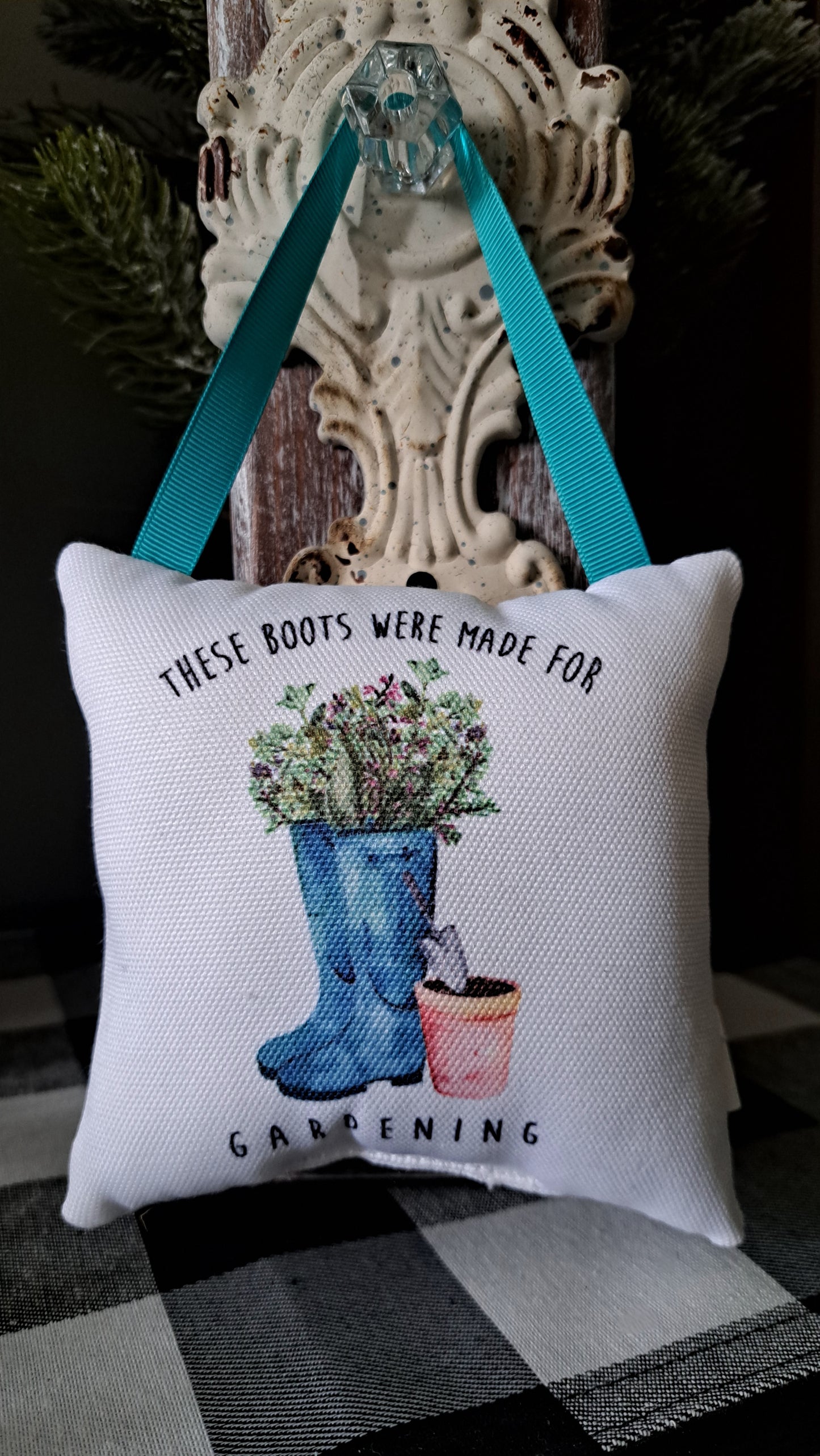 Door Hanging Pillow-These boots were made for gardening
