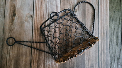 Metal & Wicker Tea Basket