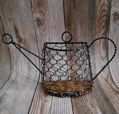 Metal & Wicker Tea Basket