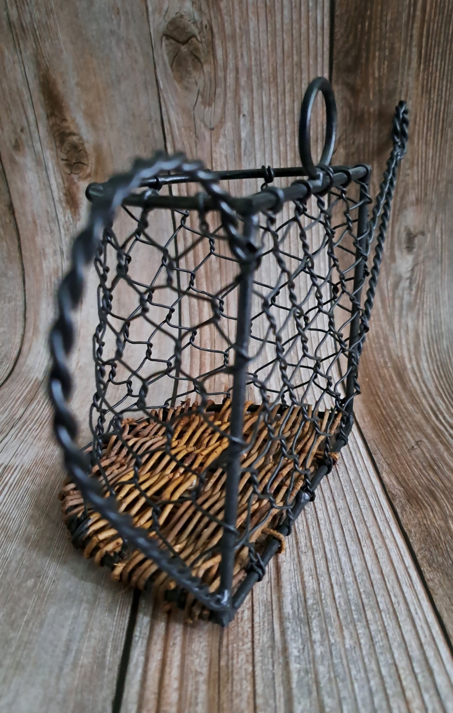 Metal & Wicker Tea Basket
