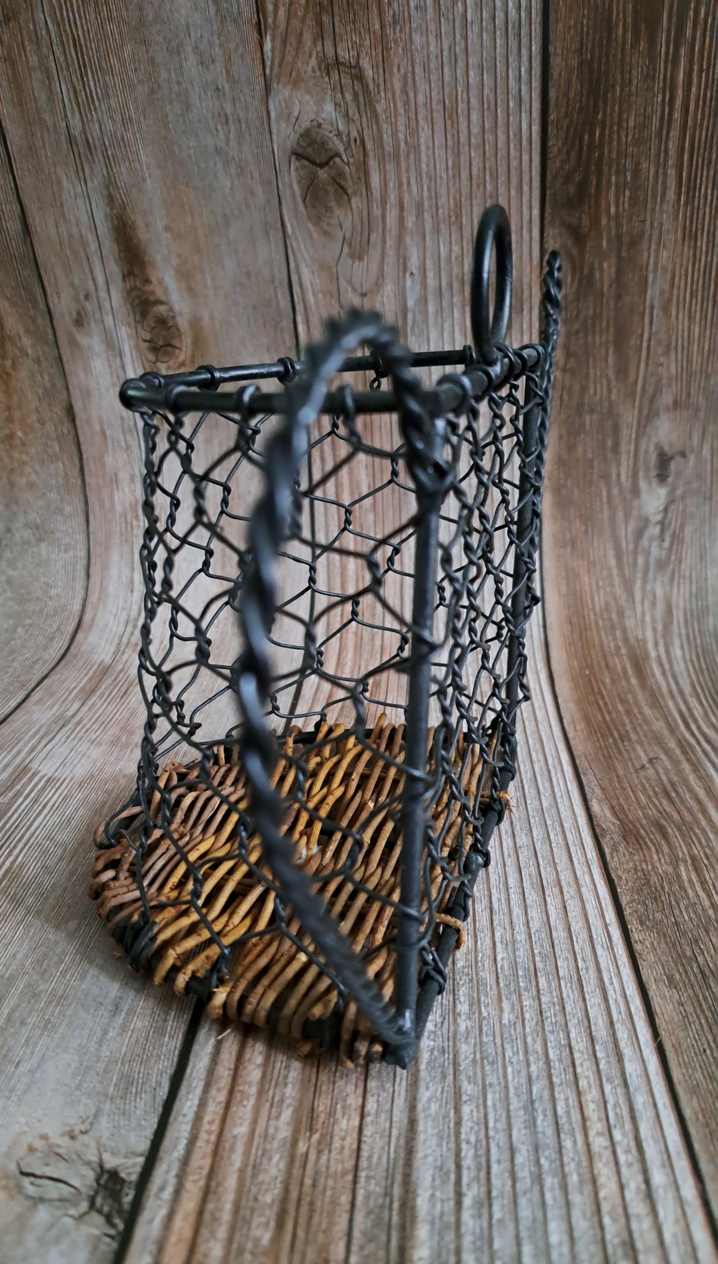 Metal & Wicker Tea Basket