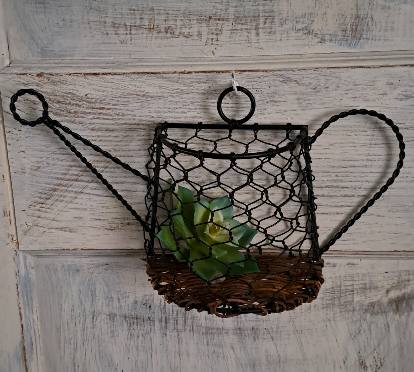 Metal & Wicker Tea Basket