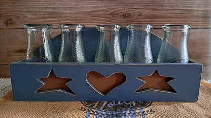 Stars & Hearts Blue Wood Decor