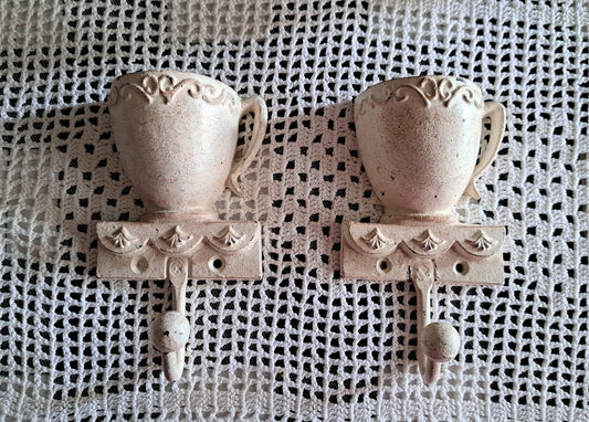 Cast Iron Tea Cup Wall Hooks