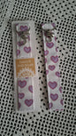 Cotton Pink/Purple Heart Key Wristlet with Dainty Heart Charm