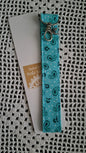 Cotton Teal Paisley Key Wristlet with Turquoise Sun Charm