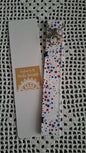 Cotton Red/White/Blue Star Key Wristlet with Star Charm