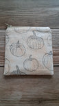Creamy Orange with Gray Sketched Pumpkin Zipper Pouch