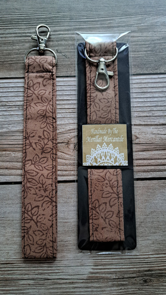 Coffee Vine Fabric Key Strap