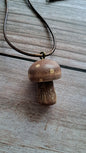 Hand Painted Mushroom Necklace (brown)