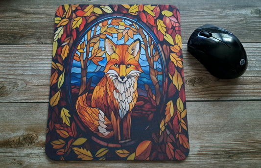 Stained Glass Fox Neoprene Pad