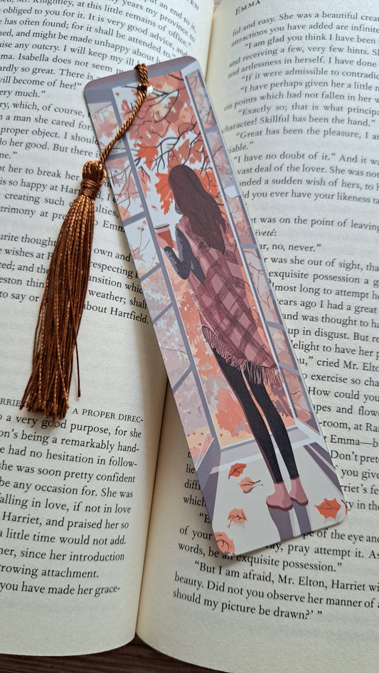 Autumn Coffee Girl Page Marker (bronze)
