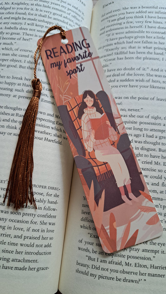 Autumn Reading Is My Favorit Sport Page Marker (bronze)