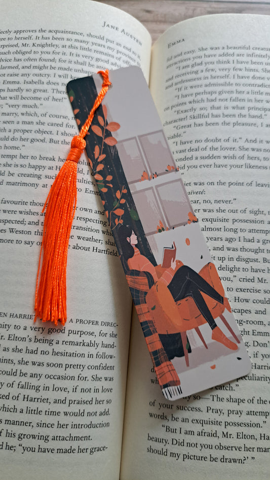 Autumn Cozy Read Page Marker (dark orange)