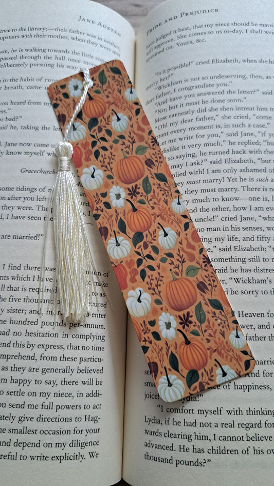 Orange and White Pumpkin Page Marker (cream)