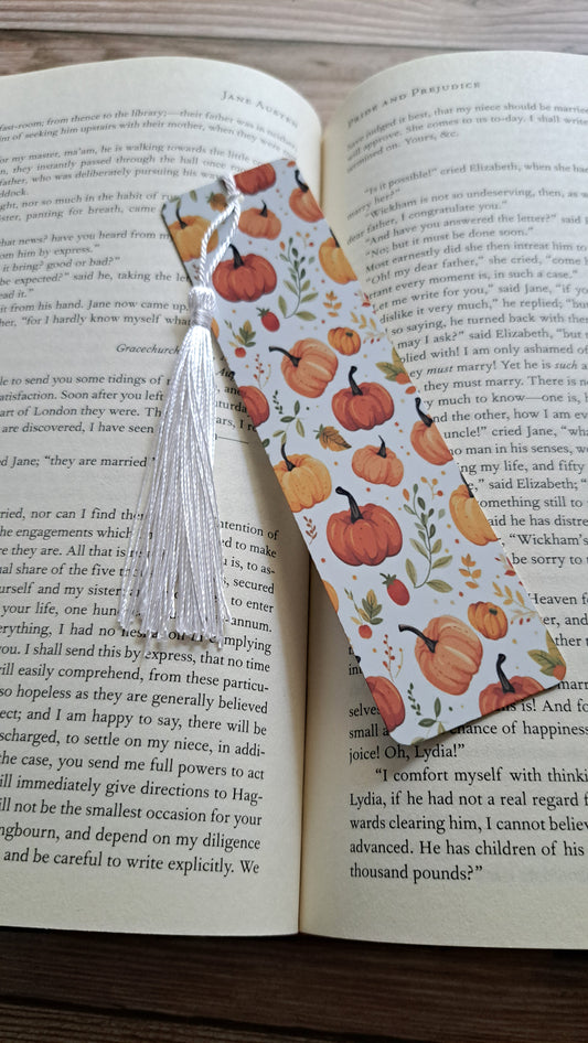 Orange and Yellow Pumpkins Page Marker (white)