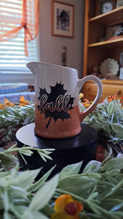 Decorative Fall Maple Leaf Orange Ombre Creamer