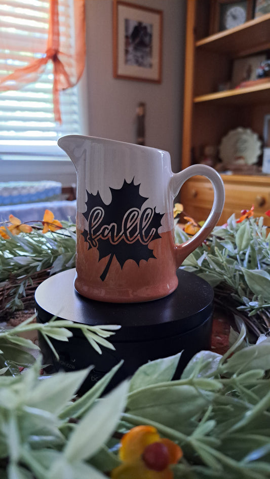 Decorative Fall Maple Leaf Orange Ombre Creamer