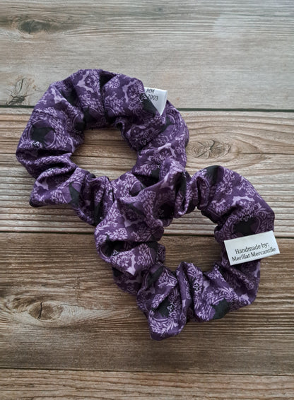 Purple Witch & Bats Scrunchie Set of 2