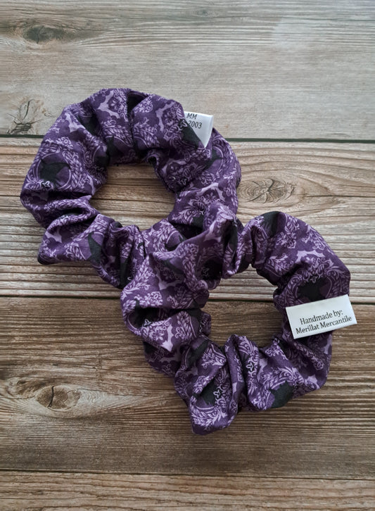 Purple Witch & Bats Scrunchie Set of 2