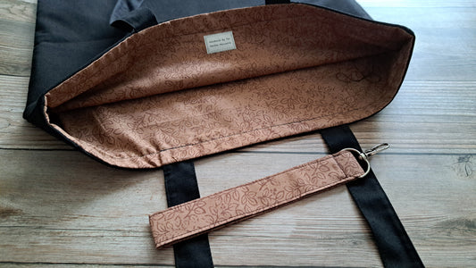 Coffee Vine Lined Black Bag