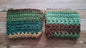 Mossy Forest Crochet Pouch with Cream Yellow Mushroom Liner