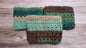Mossy Forest Crochet Pouch with Light Green Mushroom Liner