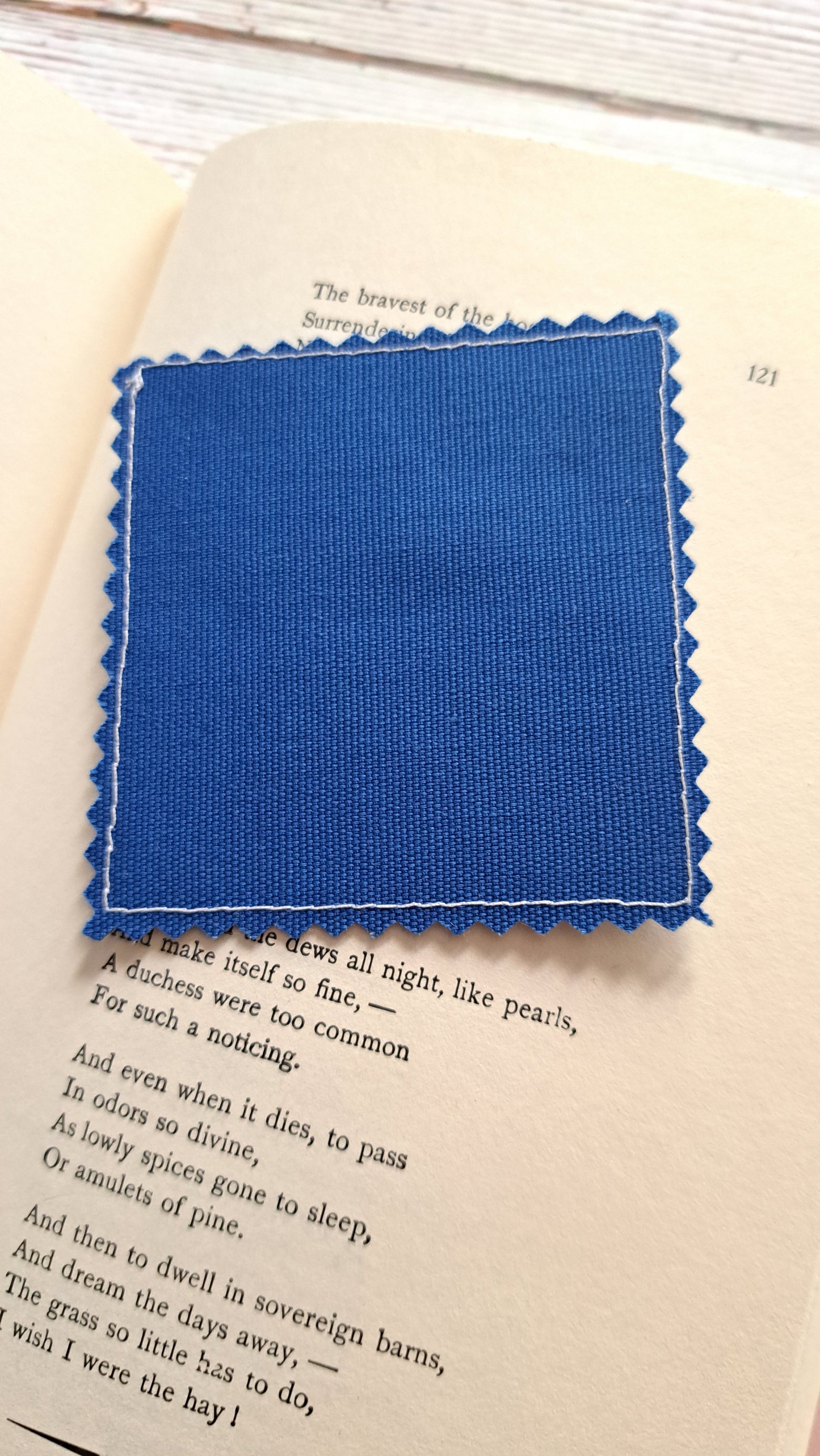 Blue Butterfly Fabric Corner Bookmark