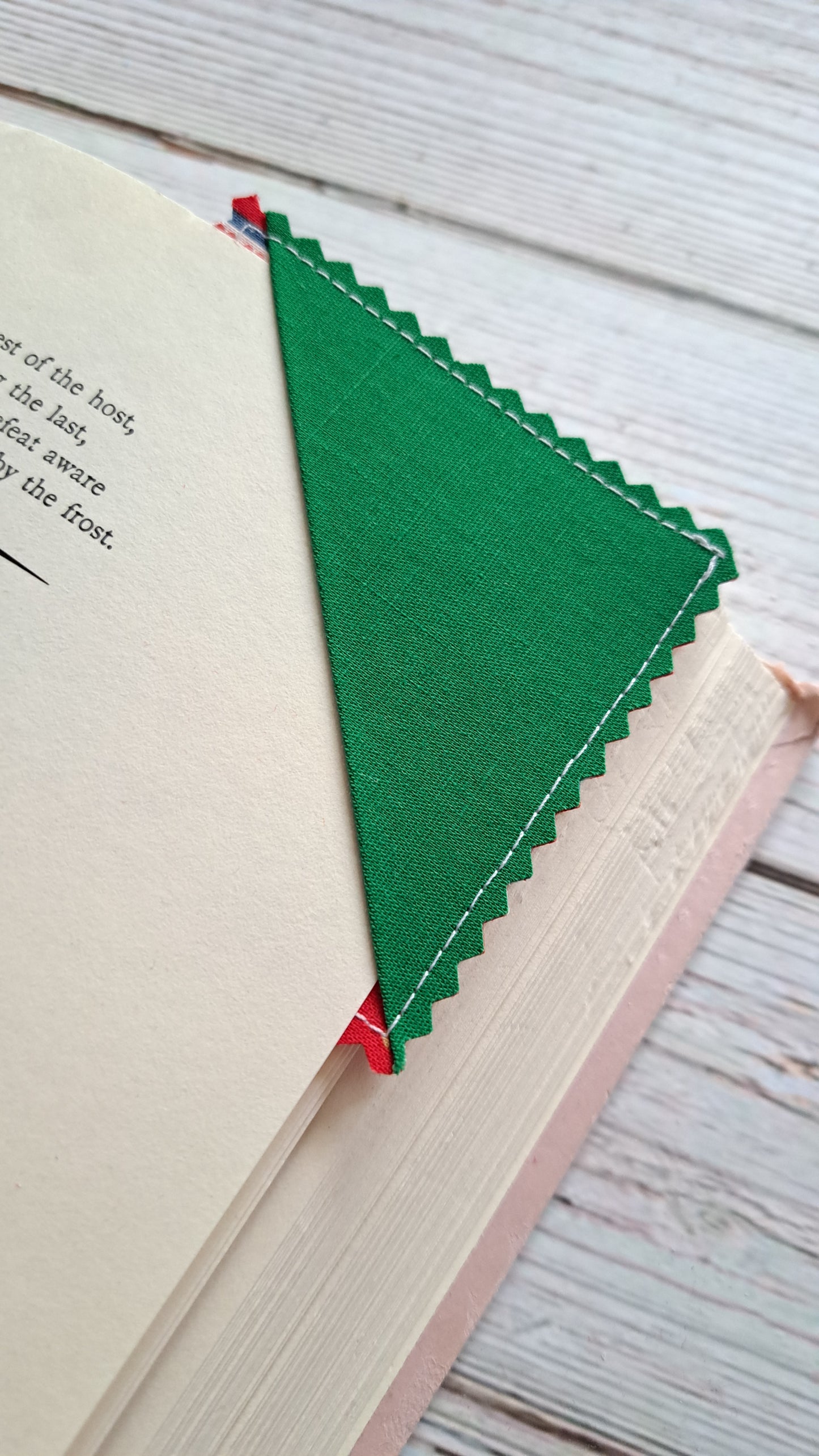 Green/Red with Ducks, Bears, Cats & Sheep Fabric Corner Bookmark (Random)