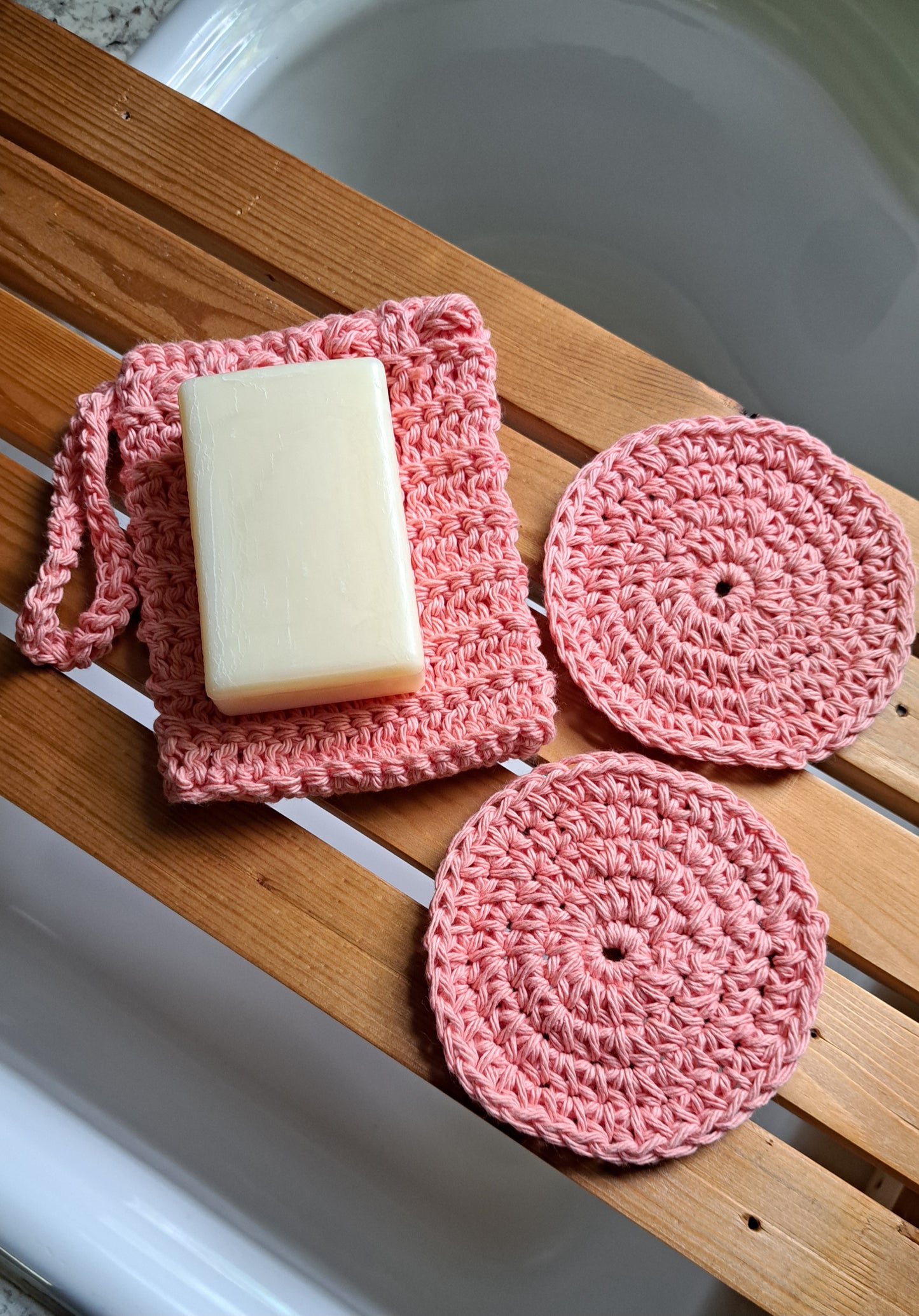 Soap Saver & Facial Scrubbies (Country Peach)