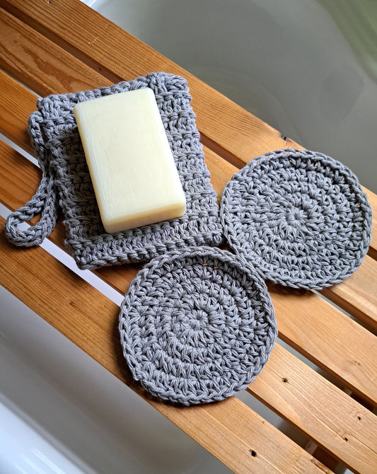 Soap Saver & Facial Scrubbies (Gray)