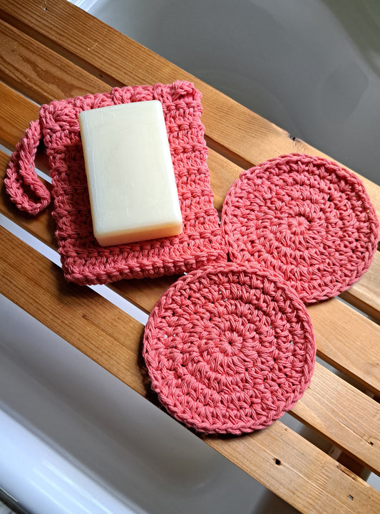 Soap Saver & Facial Scrubbies (Melon)