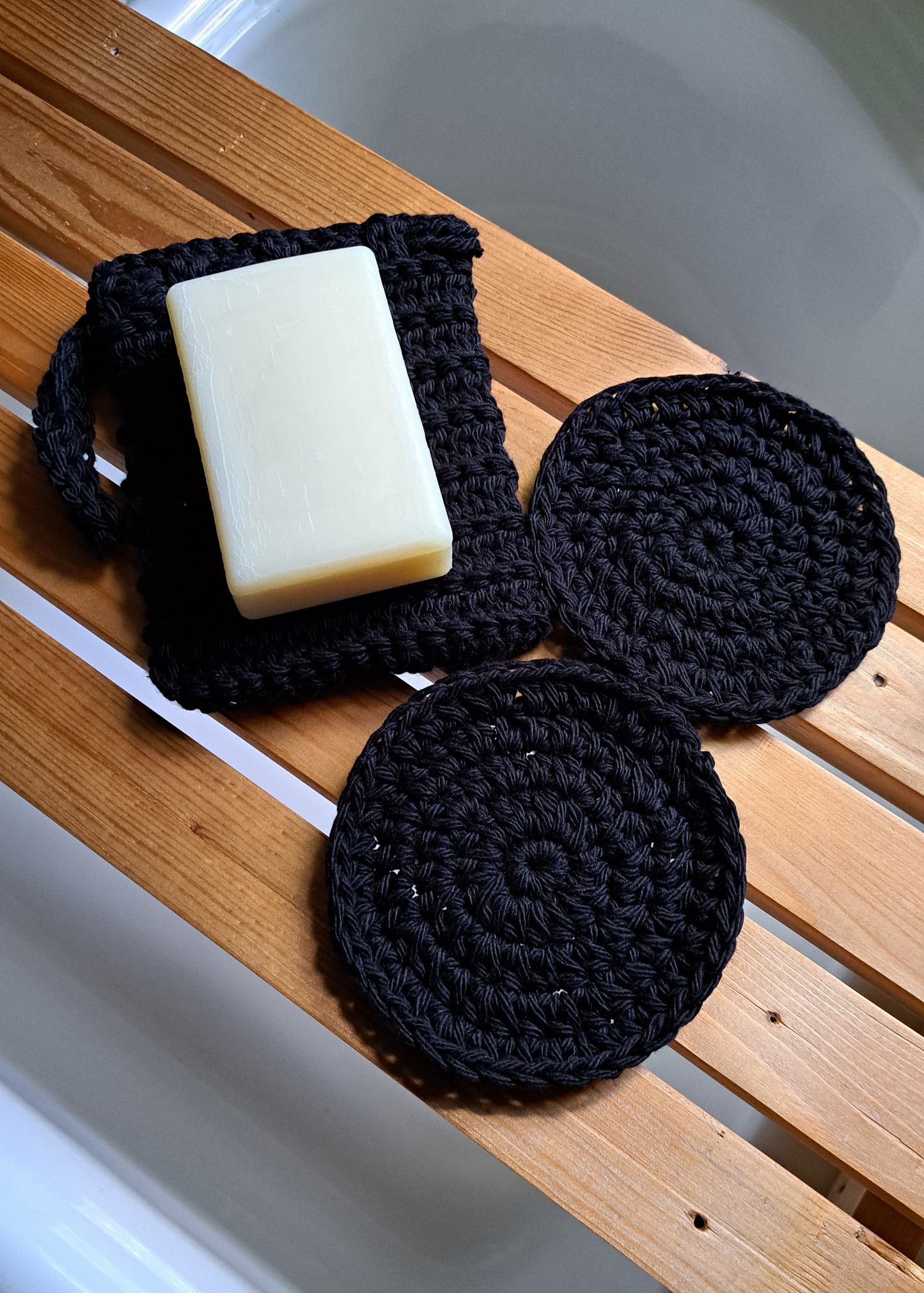 Soap Saver & Facial Scrubbies (Black)
