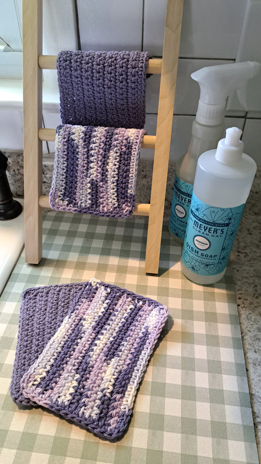 Crochet Dish Cloths (Plums & Violets)